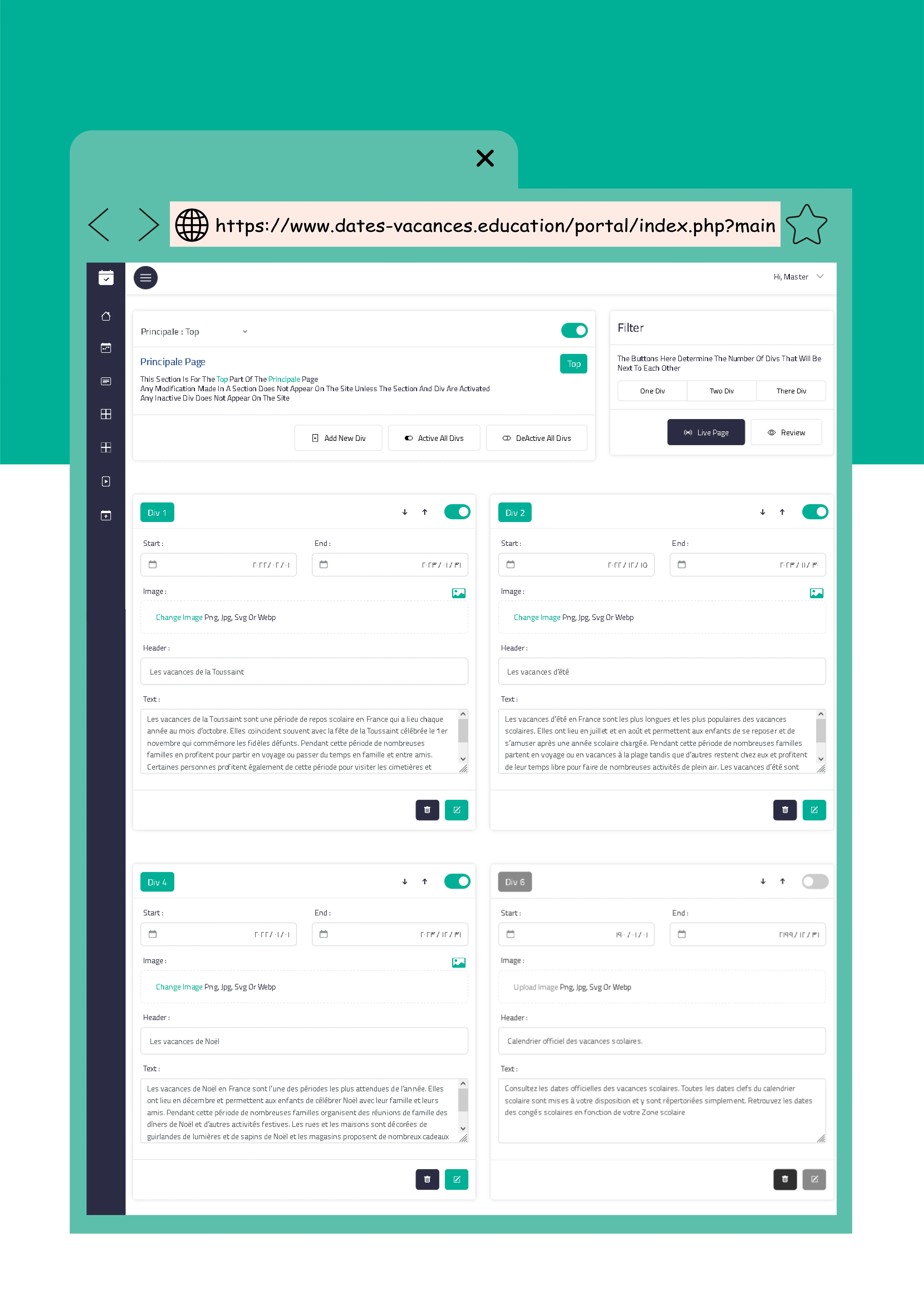 dates vacances education portal